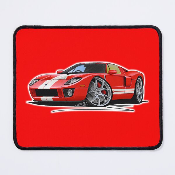 Item preview, Ford GT Red (White Stripes) Caricature Car Art designed and sold by Yeomans Cartoons.