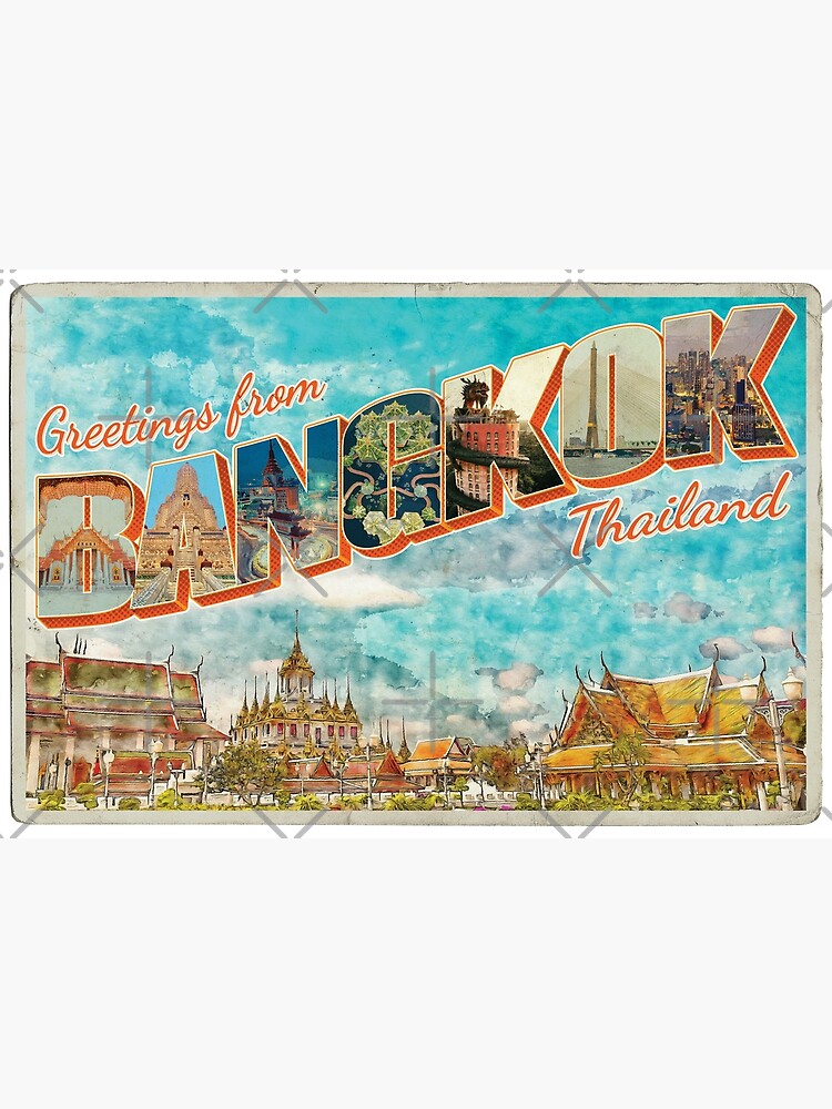 Débardeur Vintage Drapeau Thaïlandais Bangkok - T-shirt Souvenir Rétro Pour Voyageurs