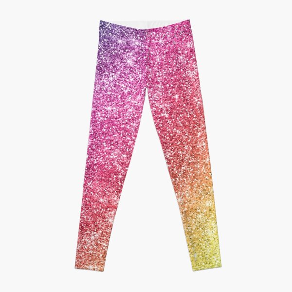 Rose Gold Glitter Look Chunky Sequin Leggings for Sale by ColorFlowArt