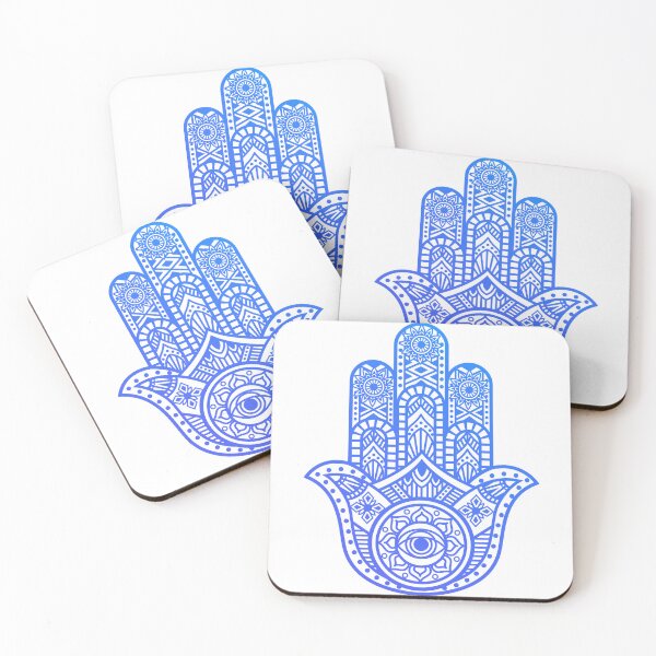 Item preview, Protection and good fortune: Hand of Fatima or Hamsa blue tones designed and sold by marco2r.