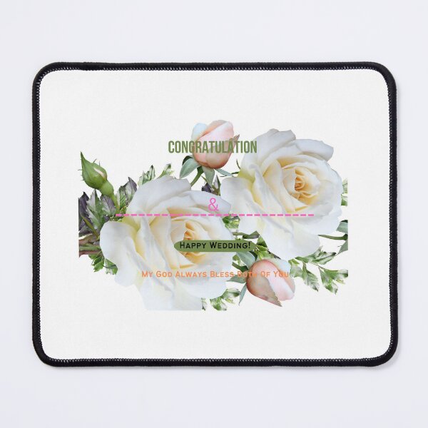 Item preview, White roses wedding wishes designed and sold by RachLTeesNThing.