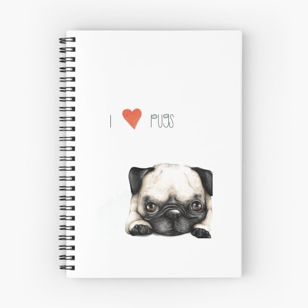 Item preview, Pug art with I love pugs text overlay designed and sold by Gile-Shop.
