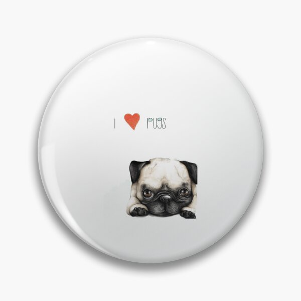 Item preview, Pug art with I love pugs text overlay designed and sold by Gile-Shop.