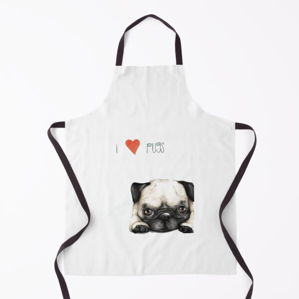 Item preview, Pug art with I love pugs text overlay designed and sold by Gile-Shop.