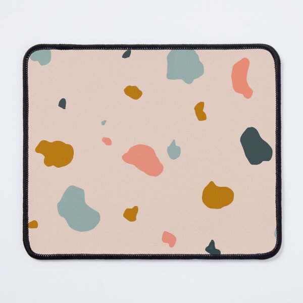 Item preview, Giant terrazzo - blue, pink + mustard on cream background designed and sold by LucyFaulke.