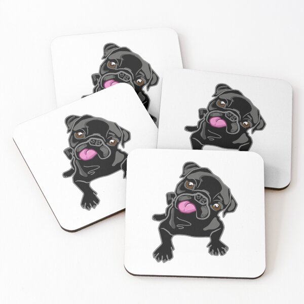 Item preview, Black pug illustration designed and sold by Gile-Shop.