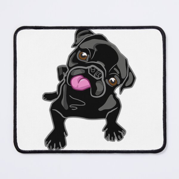 Item preview, Black pug illustration designed and sold by Gile-Shop.