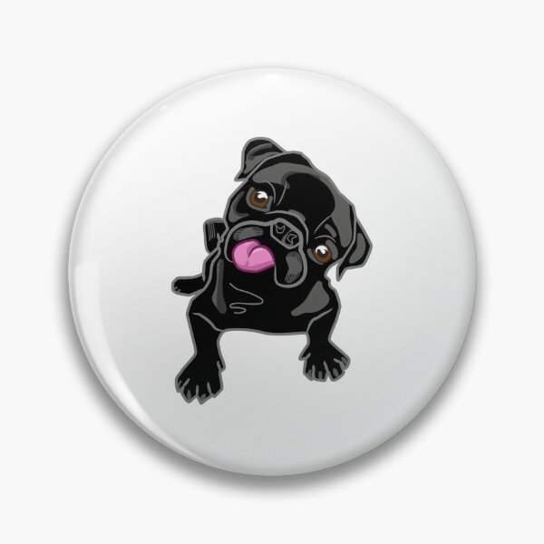 Item preview, Black pug illustration designed and sold by Gile-Shop.