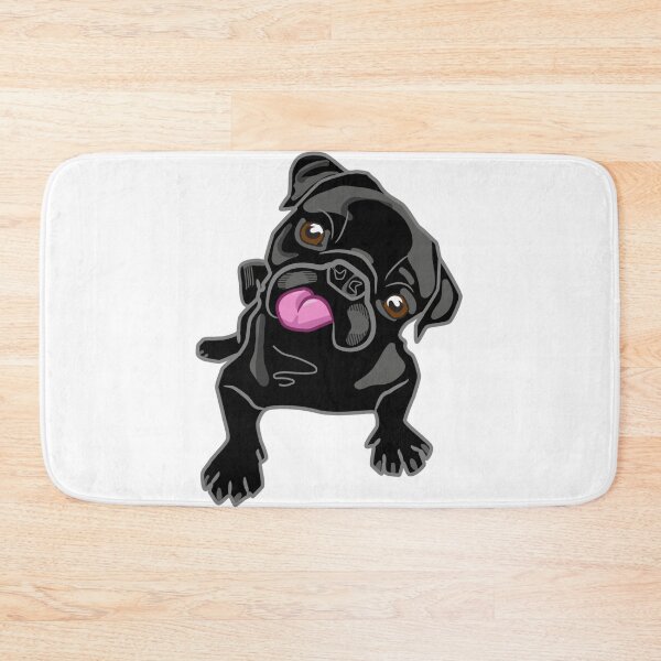 Item preview, Black pug illustration designed and sold by Gile-Shop.
