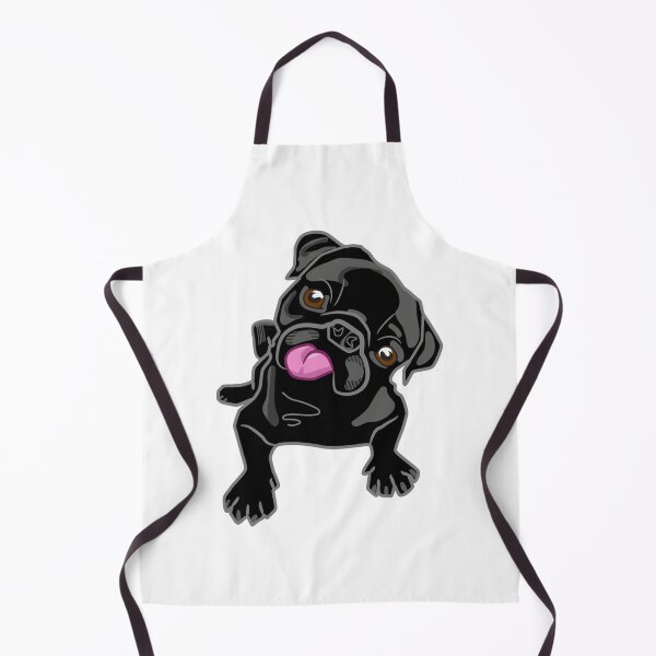 Item preview, Black pug illustration designed and sold by Gile-Shop.