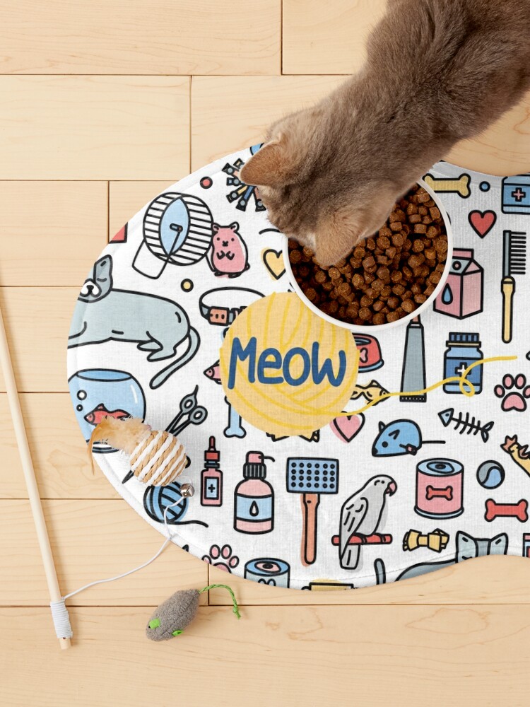 Meow Pet Placement Mat Cute Pet Bowl Mat Pet Mat