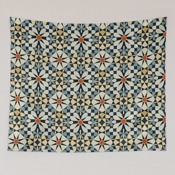 Item preview, Exquisite Psychedelic 1970s Tiled Pattern designed and sold by Fine Prints.