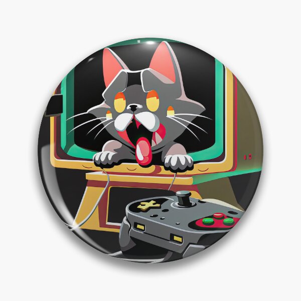 Item preview, Crazy cat in a retro gaming TV designed and sold by TeePulseMania.