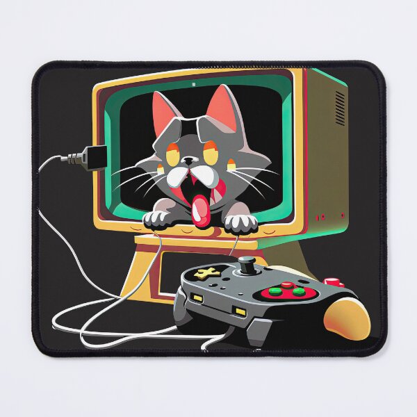 Item preview, Crazy cat in a retro gaming TV designed and sold by TeePulseMania.