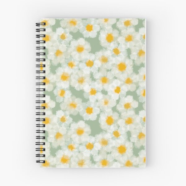 Item preview, Spotted daisies on sage green designed and sold by Ninaeva.