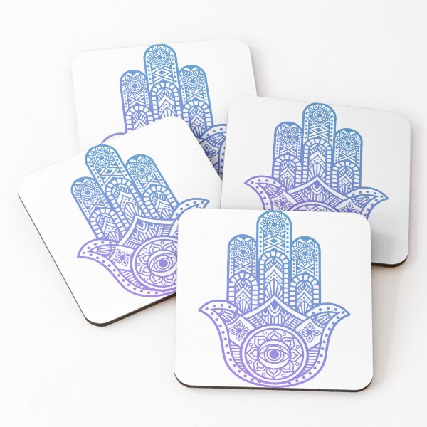 Item preview, Protection and good fortune: Hand of Fatima or Hamsa violet blue tone designed and sold by marco2r.