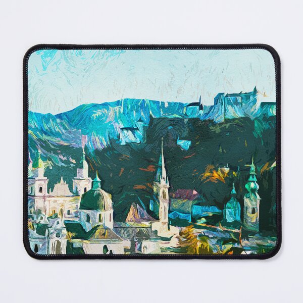 Item preview, Salzburg - Austria landscape painting Unique Watercolor designed and sold by CleverClings.