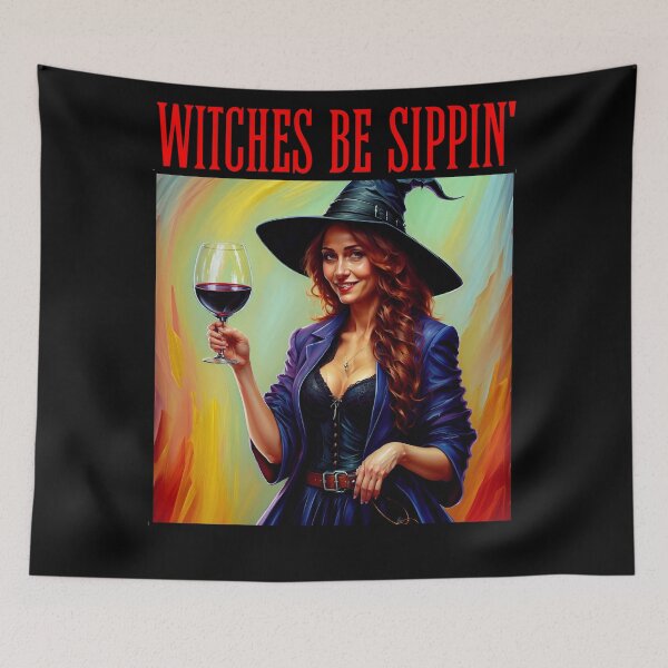 Item preview, Witches Be Sippin - Sexy Witch Drinking Wine designed and sold by zptees.