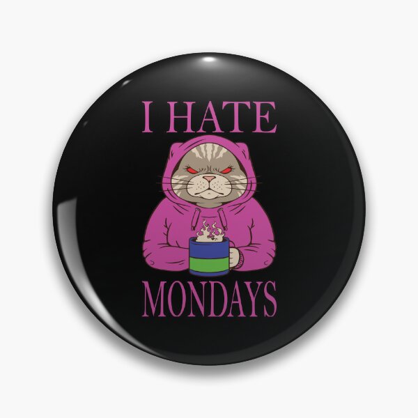 Item preview, A cat with coffee who hates Mondays funny cats designed and sold by ReneMM.