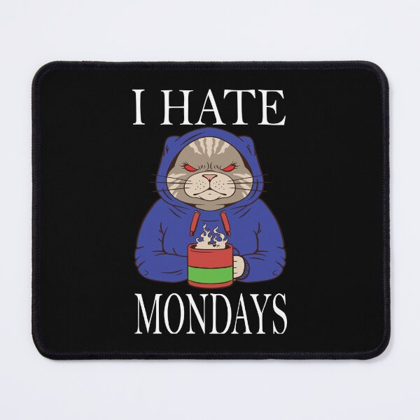 Item preview, A cat with coffee who hates Mondays funny cats designed and sold by ReneMM.