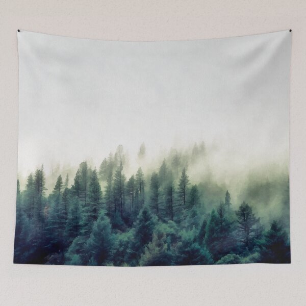 Item preview, Misty Forest Pine Trees Watercolor designed and sold by banginT.