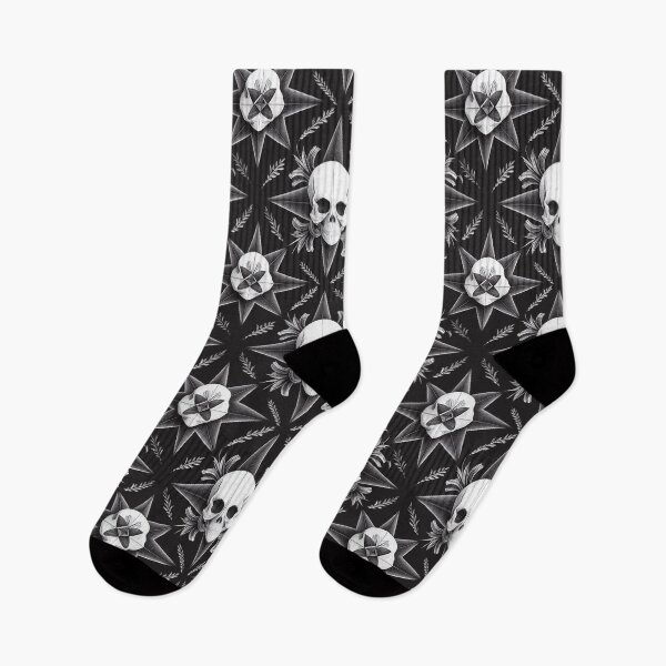 Aperçu de l'œuvre Gothic Monochrome Skull Pattern créée et vendue par Fine Prints.
