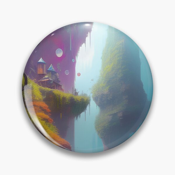 Artikelvorschau, Fantasy World Landscape River Tall Cliffs Green entworfen und verkauft von VersoShopping.