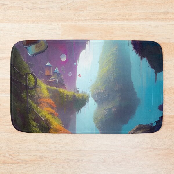 Item preview, Fantasy World Landscape River Tall Cliffs Green designed and sold by VersoShopping.