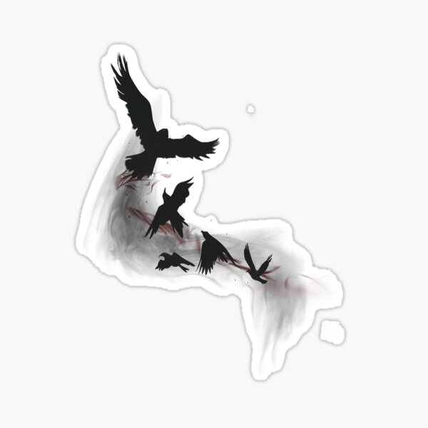 Item preview, birds 5 ravens sticker flying bird designed and sold by Moroco-art.
