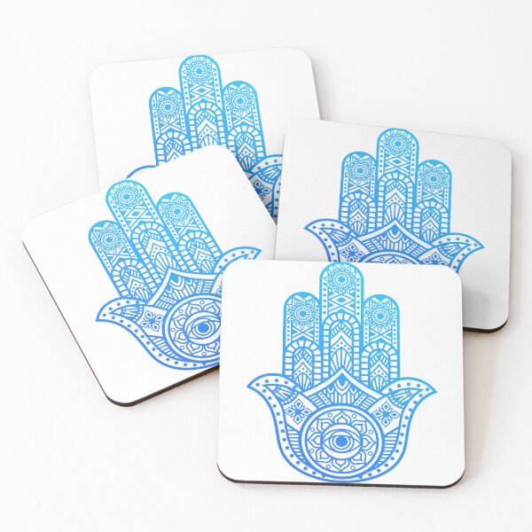 Item preview, Protection and good fortune: Hand of Fatima or Hamsa blue tones designed and sold by marco2r.