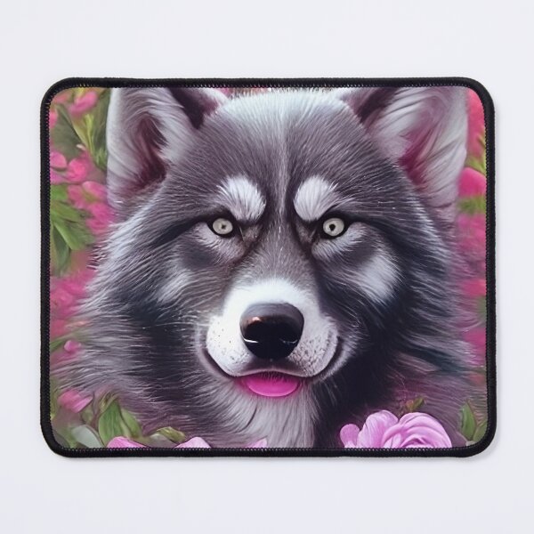 Item preview, Tamaskan Wolfdog With Flowers designed and sold by Nocturne  Paws.