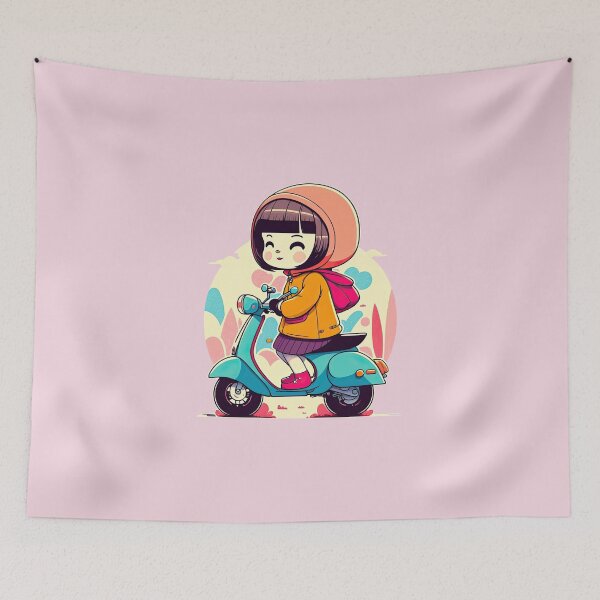 Item preview, Cute Retro Scooter Girl Scooter Ride Down Town designed and sold by ultra-cute.