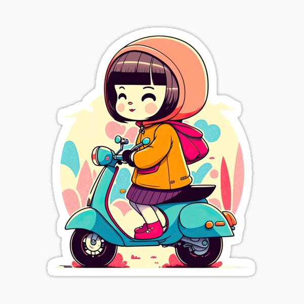 Stickers Scooter Girl - Stickers Malin
