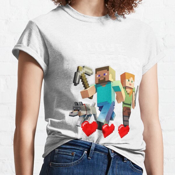 J'aime la chemise Minecraft des mineurs T-shirt classique