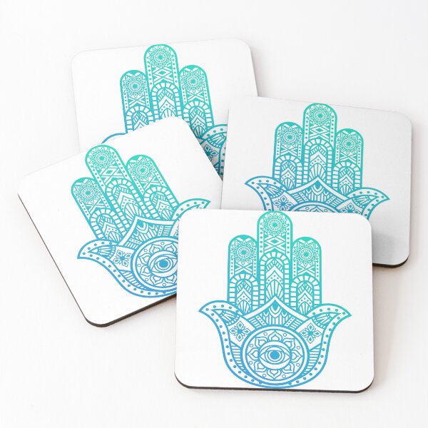 Item preview, Protection and good fortune: Hand of Fatima or Hamsa turquoise tones designed and sold by marco2r.