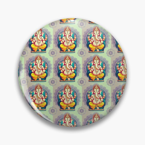 Item preview, Beautiful Ganesh Pattern With Lotus Flowers designed and sold by Fine Prints.