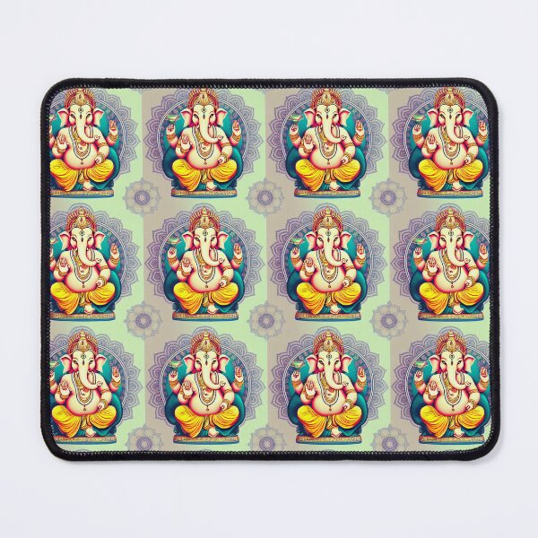 Item preview, Beautiful Ganesh Pattern With Lotus Flowers designed and sold by Fine Prints.