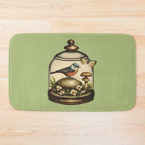 Item preview, vintage bird inside a cloche bottle digital art designed and sold by estudiopublik.