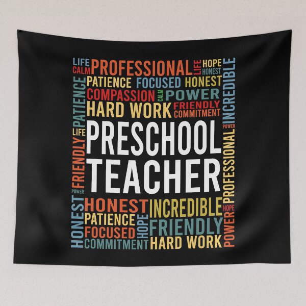 Item preview, preschool teacher saying: preschool teacher words gift designed and sold by alaechamlal.