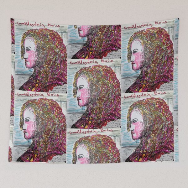 Item preview, Berlin, Portrait of a Young Woman, Based on Botticelli, 1485, ArtMatrix designed and sold by Mark Stansberry.