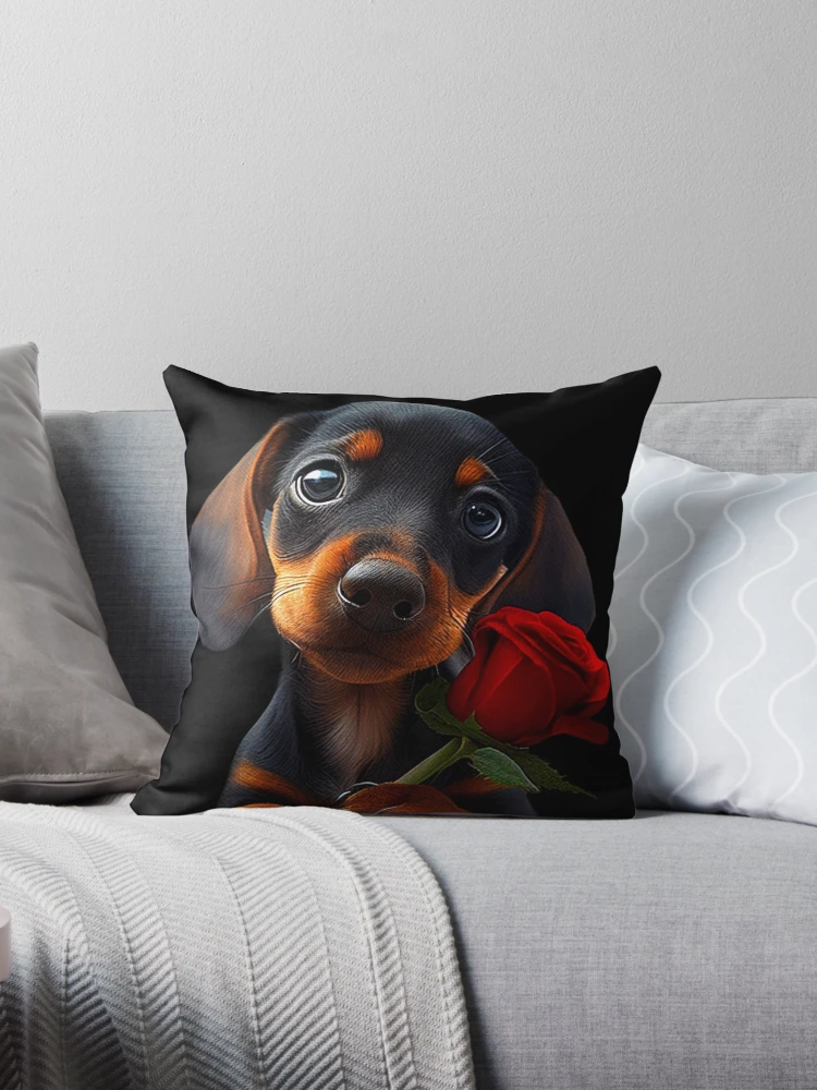 Dachshund throw sale pillow