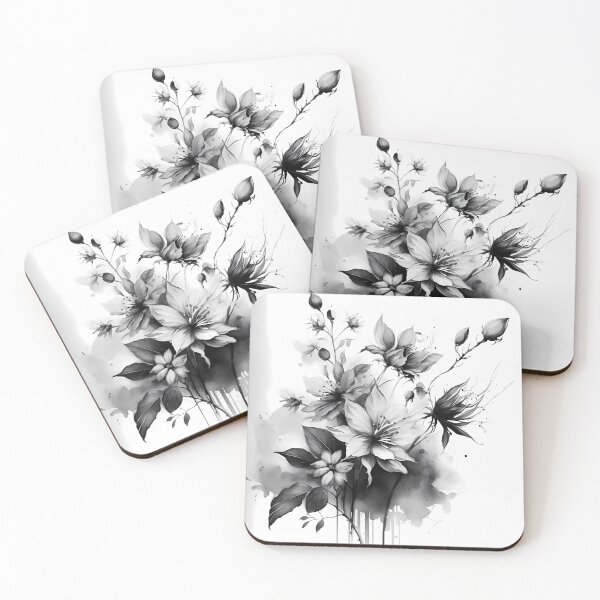 Item preview, flowers black white designed and sold by SMILE88.