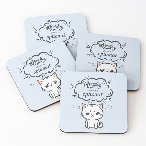 Item preview, Monday Should Be Optional Cat designed and sold by cetakulang.