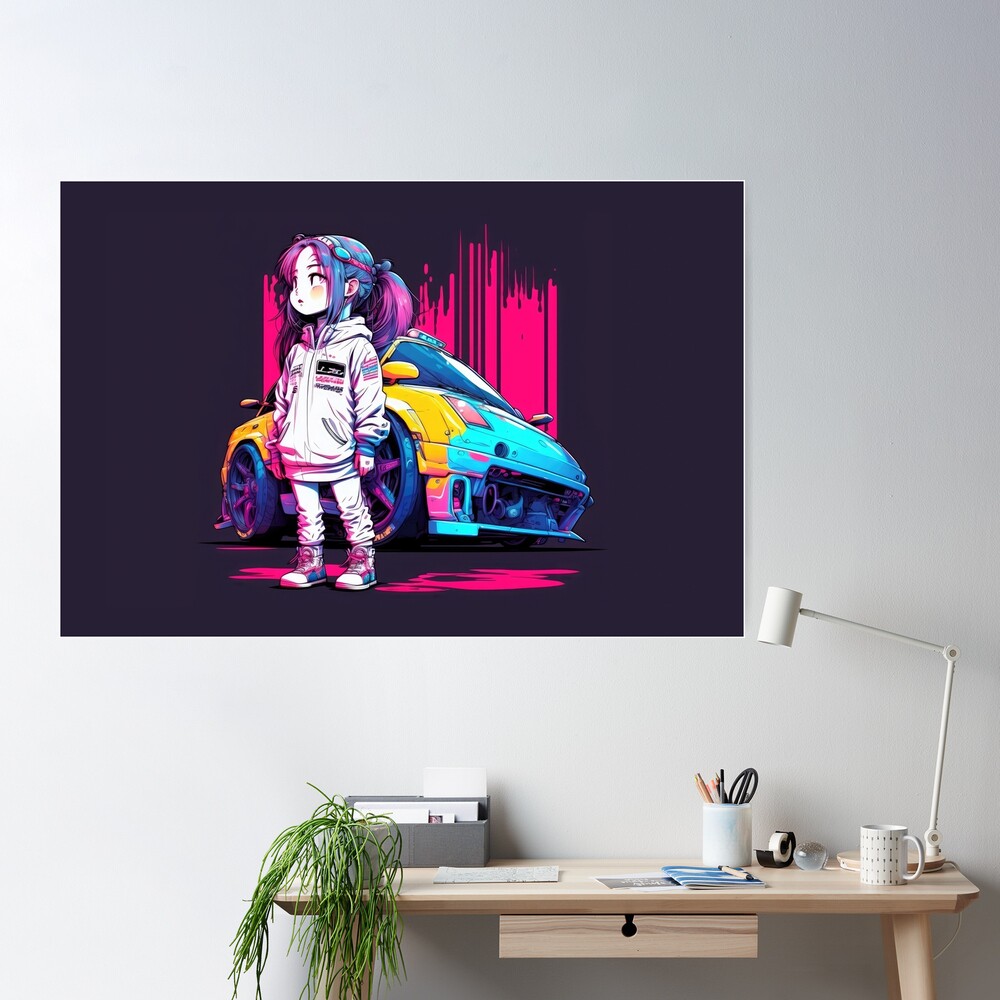 Sci Fi Anime Cyberpunk Anime Racing Queen Pink Car Art Board Print for  Sale by ultra-cool