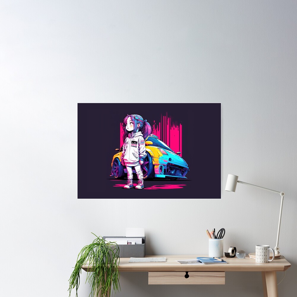 Sci Fi Anime Cyberpunk Anime Racing Queen Pink Car Art Board Print for  Sale by ultra-cool