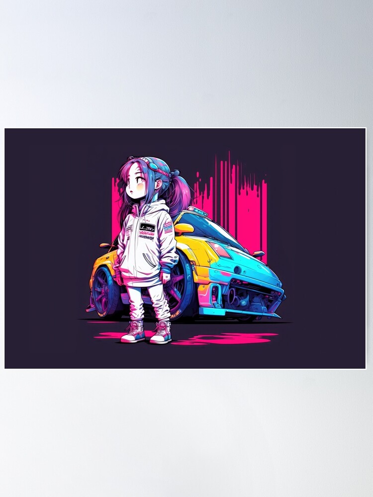 Sci Fi Anime Cyberpunk Anime Racing Queen Pink Car Art Board Print for  Sale by ultra-cool