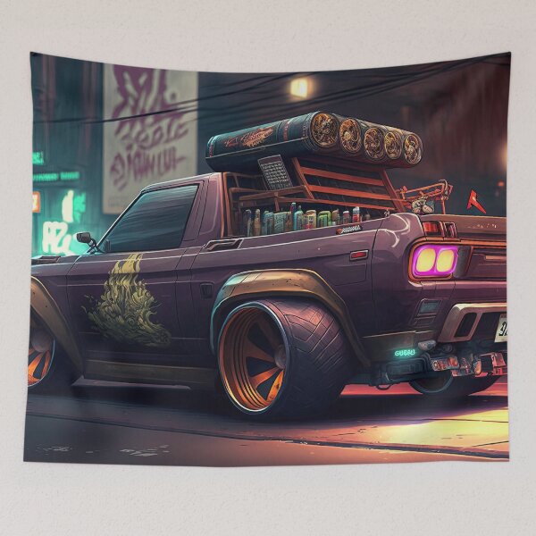Item preview, Pickup Truck Modified Packing a Heavy Load in the Streets of Tokyo designed and sold by ultra-cool.