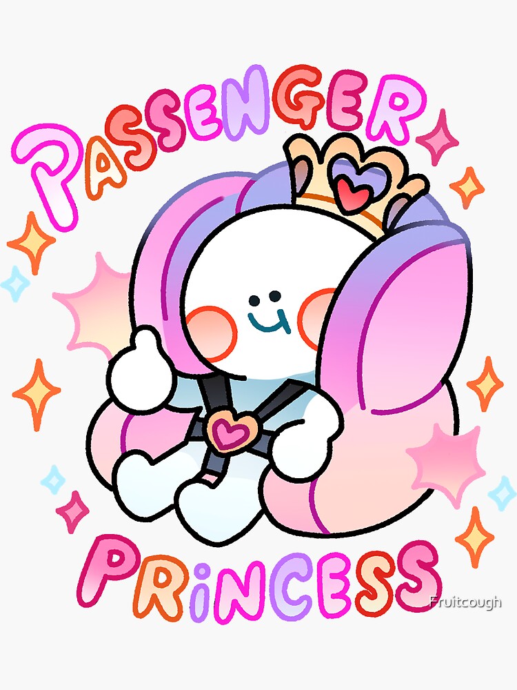 Passenger Princess On Board Sticker for Sale by DrunkPolarBear