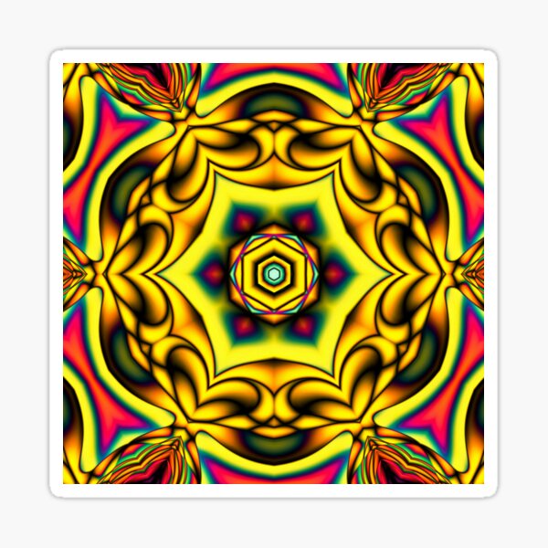 Mandala - gold + black Sticker