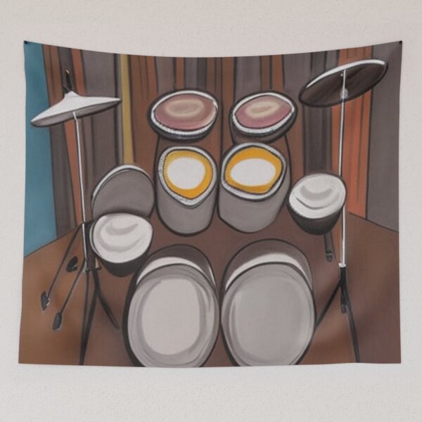 Item preview, AI Art Retro Drumset designed and sold by MugsNstuff Live Love Create!.